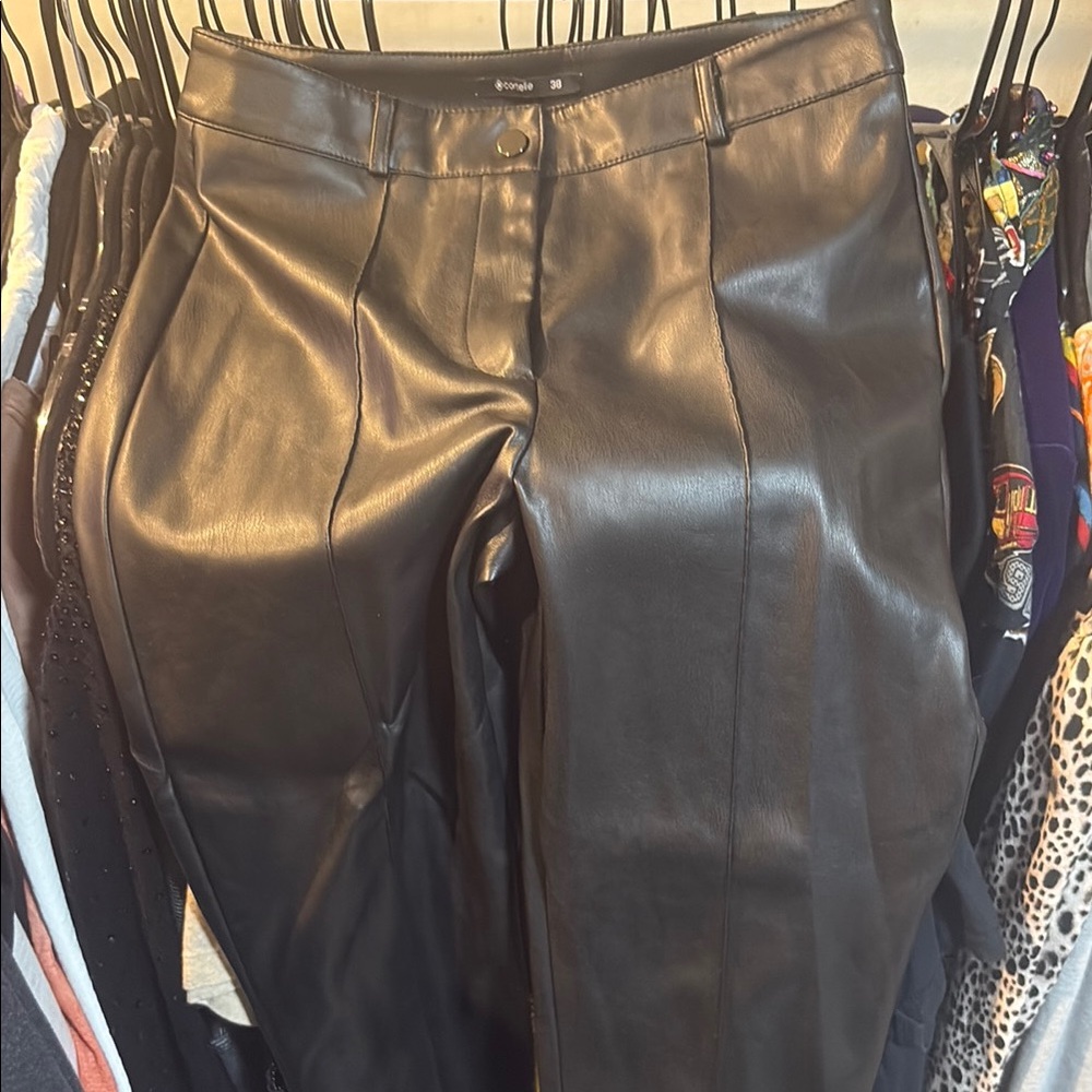 CORTELLE Black VEGAN Leather Pants
